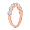 Thumbnail Image 2 of 3.5mm Aquamarine Bubbles Seven Stone Band in 10K Rose Gold