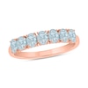 Thumbnail Image 1 of Oval Aquamarine Seven Stone Band in 10K Rose Gold