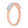 Thumbnail Image 2 of Oval Aquamarine Seven Stone Band in 10K Rose Gold