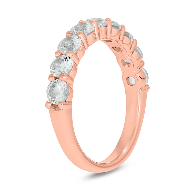 Main Image 2 of 3.5mm White Lab-Created Sapphire Nine Stone Band in 10K Rose Gold