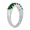 Thumbnail Image 2 of Emerald-Cut Lab-Created Emerald Tiered Seven Stone Band in 10K White Gold