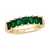 Thumbnail Image 1 of Emerald-Cut Lab-Created Emerald Tiered Seven Stone Band in 10K Gold