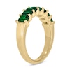 Thumbnail Image 2 of Emerald-Cut Lab-Created Emerald Tiered Seven Stone Band in 10K Gold