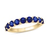 Thumbnail Image 0 of 3.5mm Blue Lab-Created Sapphire Nine Stone Band in 10K Gold