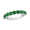 Thumbnail Image 1 of 3.5mm Lab-Created Emerald Nine Stone Band in 10K White Gold