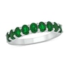 Thumbnail Image 1 of Oval Lab-Created Emerald Nine Stone Band in 10K White Gold