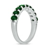 Thumbnail Image 2 of Oval Lab-Created Emerald Nine Stone Band in 10K White Gold