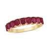 Thumbnail Image 1 of Emerald-Cut Lab-Created Ruby Nine Stone Band in 10K Gold