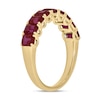 Thumbnail Image 2 of Emerald-Cut Lab-Created Ruby Nine Stone Band in 10K Gold