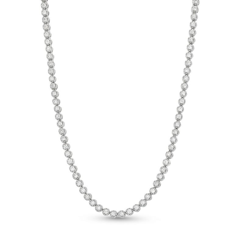 Main Image 1 of 3 CT. T.W. Certified Lab-Created Diamond Tennis Necklace in 10K White Gold (I/I1)