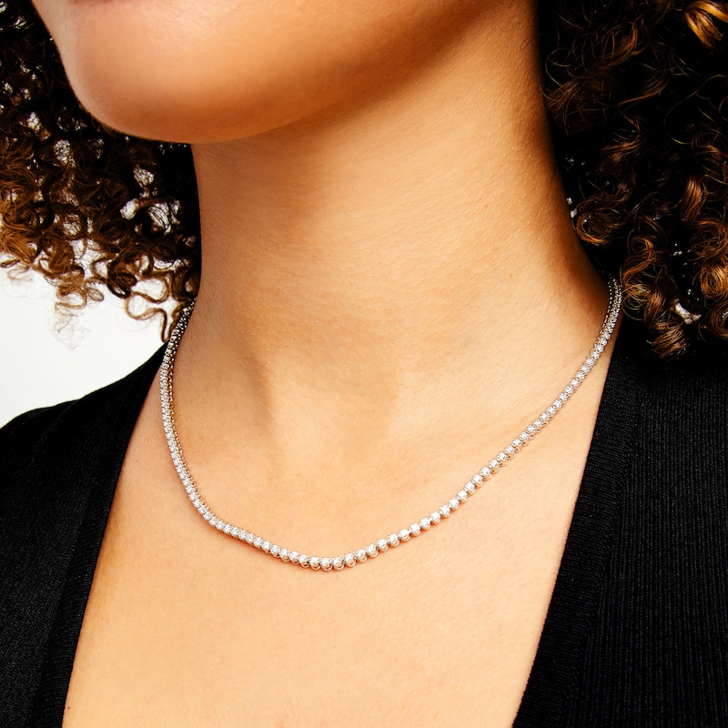 Main Image 2 of 3 CT. T.W. Certified Lab-Created Diamond Tennis Necklace in 10K White Gold (I/I1)