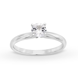 1/2 CT. Diamond Solitaire Engagement Ring in 10K White Gold (I/I3)