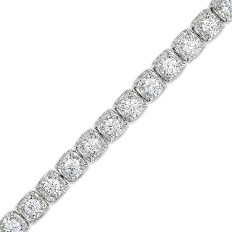 Main Image 1 of 10 CT. T.W. Certified Lab-Created Diamond Cushion Tennis-Style Bracelet in 10K White Gold (I/I1)