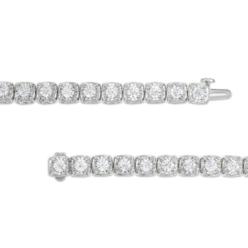 Main Image 3 of 10 CT. T.W. Certified Lab-Created Diamond Cushion Tennis-Style Bracelet in 10K White Gold (I/I1)