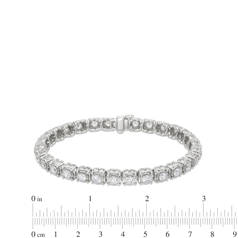 Main Image 4 of 10 CT. T.W. Certified Lab-Created Diamond Cushion Tennis-Style Bracelet in 10K White Gold (I/I1)