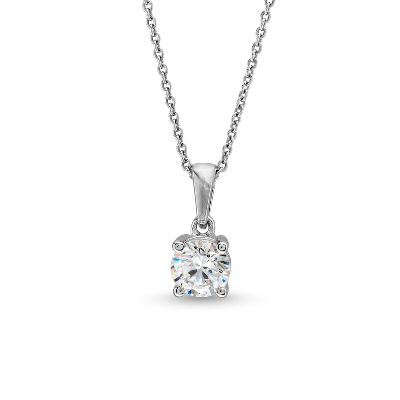 Main Image 1 of 1/2 CT. Certified Lab-Created Diamond Solitaire Pendant in 14K White Gold (I/SI2)