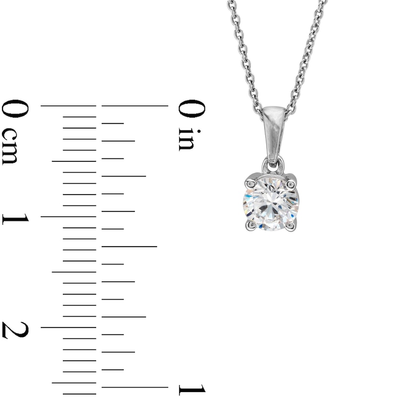 Main Image 4 of 1/2 CT. Certified Lab-Created Diamond Solitaire Pendant in 14K White Gold (I/SI2)