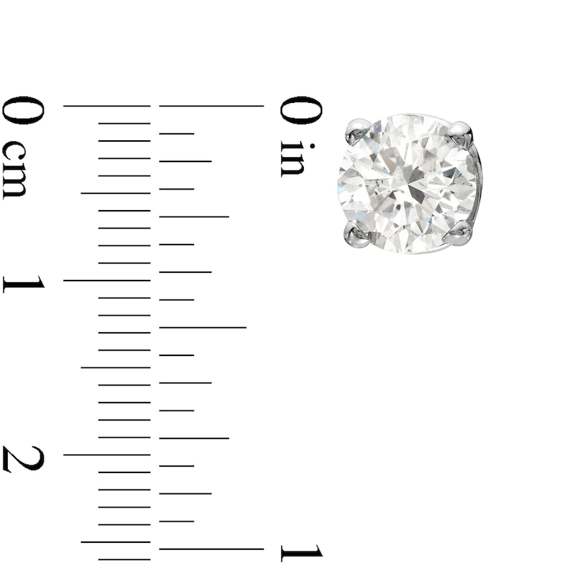 Main Image 3 of 1/3 CT. T.W. Certified Lab-Created Diamond Solitaire Stud Earrings in 10K White Gold (I/SI2)