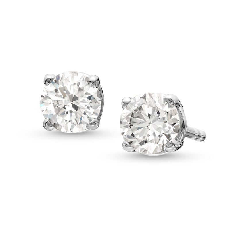 Main Image 1 of 1/3 CT. T.W. Certified Lab-Created Diamond Solitaire Stud Earrings in 10K White Gold (I/SI2)