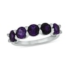 Thumbnail Image 1 of 5.0mm Amethyst Five Stone Band in 10K White Gold