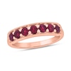 Thumbnail Image 1 of 3.0mm Lab-Created Ruby Seven Stone Sideways Bar Band in 10K Rose Gold