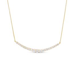 2 CT. T.W. Journey Certified Lab-Created Diamond Curved Necklace in 14K Gold (F/SI2)