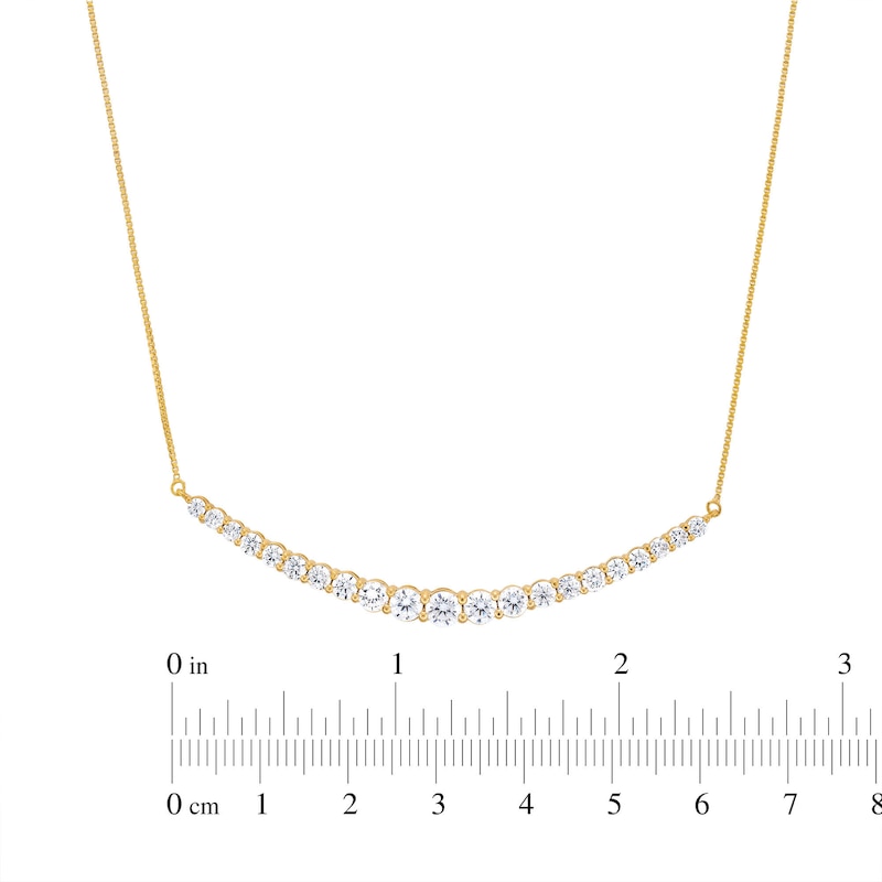 Main Image 4 of 2 CT. T.W. Journey Certified Lab-Created Diamond Curved Necklace in 14K Gold (F/SI2)