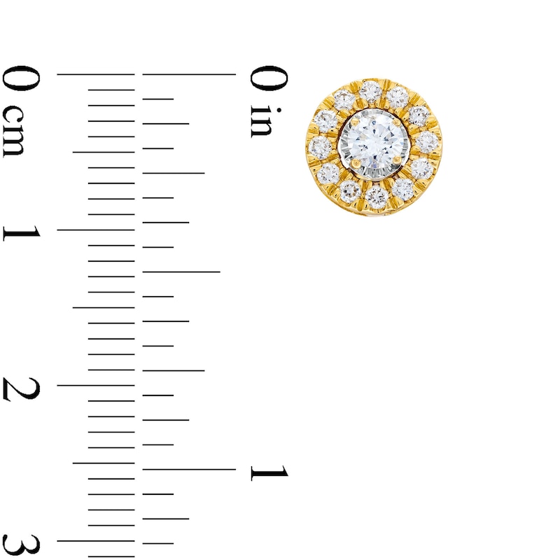 Main Image 3 of 5/8 CT. T.W. Certified Lab-Created Diamond Frame Stud Earrings in 14K Gold (F/SI2)