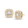Thumbnail Image 0 of 5/8 CT. T.W. Certified Lab-Created Diamond Cushion Frame Stud Earrings in 14K Gold (F/SI2)