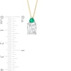 Thumbnail Image 4 of White Lab-Created Sapphire and Lab-Created Emerald Pendant and Drop Earrings Set in Sterling Silver with 18K Gold Plate