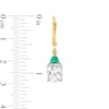 Thumbnail Image 5 of White Lab-Created Sapphire and Lab-Created Emerald Pendant and Drop Earrings Set in Sterling Silver with 18K Gold Plate