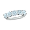 Thumbnail Image 1 of 5.0mm Aquamarine Five Stone Band in Sterling Silver