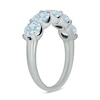 Thumbnail Image 2 of 5.0mm Aquamarine Five Stone Band in Sterling Silver