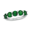 Thumbnail Image 1 of 5.0mm Lab-Created Emerald Five Stone Band in Sterling Silver