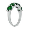 Thumbnail Image 2 of 5.0mm Lab-Created Emerald Five Stone Band in Sterling Silver