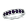 Thumbnail Image 1 of Amethyst Sideways Bar Seven Stone Band in Sterling Silver