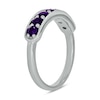 Thumbnail Image 2 of Amethyst Sideways Bar Seven Stone Band in Sterling Silver