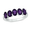 Thumbnail Image 1 of Oval Amethyst Five Stone Band in Sterling Silver