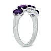 Thumbnail Image 2 of Oval Amethyst Five Stone Band in Sterling Silver