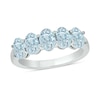 Thumbnail Image 1 of Oval Aquamarine Five Stone Band in Sterling Silver