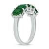 Thumbnail Image 2 of Emerald-Cut Lab-Created Emerald Five Stone Band in Sterling Silver