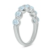 Thumbnail Image 2 of Round Aquamarine Oval Seven Stone Band in Sterling Silver