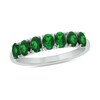 Thumbnail Image 1 of Oval Lab-Created Emerald Seven Stone Band in Sterling Silver