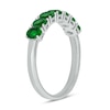 Thumbnail Image 2 of Oval Lab-Created Emerald Seven Stone Band in Sterling Silver