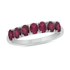 Thumbnail Image 1 of Oval Lab-Created Ruby Seven Stone Band in Sterling Silver