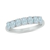 Thumbnail Image 1 of Oval Aquamarine Seven Stone Band in Sterling Silver