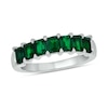 Thumbnail Image 1 of Emerald-Cut Lab-Created Emerald Seven Stone Band in Sterling Silver