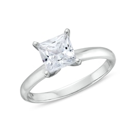 1-1/2 CT. Princess-Cut Certified Lab-Created Diamond Solitaire Engagement Ring in 14K White Gold (I/SI2)