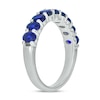 Thumbnail Image 2 of Oval Blue Lab-Created Sapphire Nine Stone Band in Sterling Silver