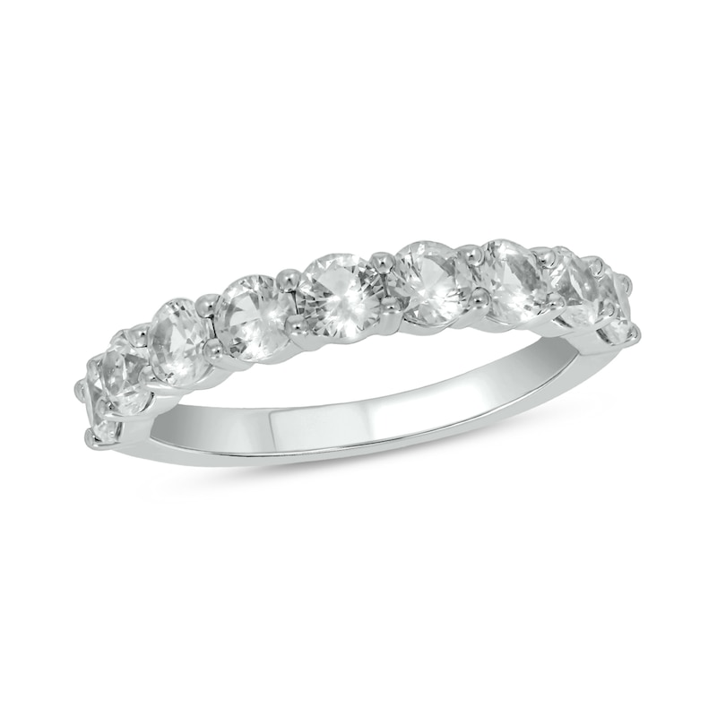 Main Image 1 of 3.5mm White Lab-Created Sapphire Nine Stone Band in Sterling Silver